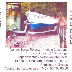 Barca Fibrester 4 mts – 2.000 €